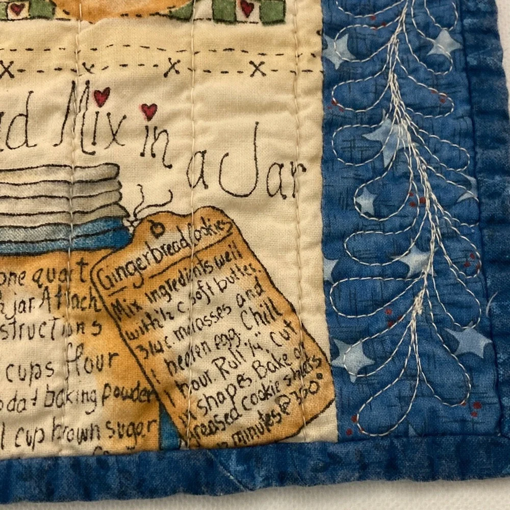 6 Patchwork quilt placemats each unique design gingerbread recipes holiday